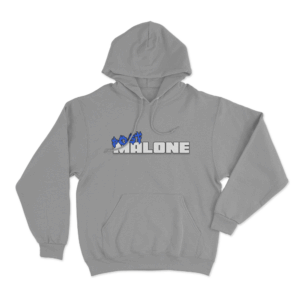 Post Malone Blue Flame Unisex Hoodie Grey
